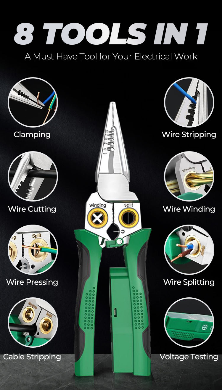 🔥8-in-1 Multi-Functional Wire Stripper Scissors With Electrical Test