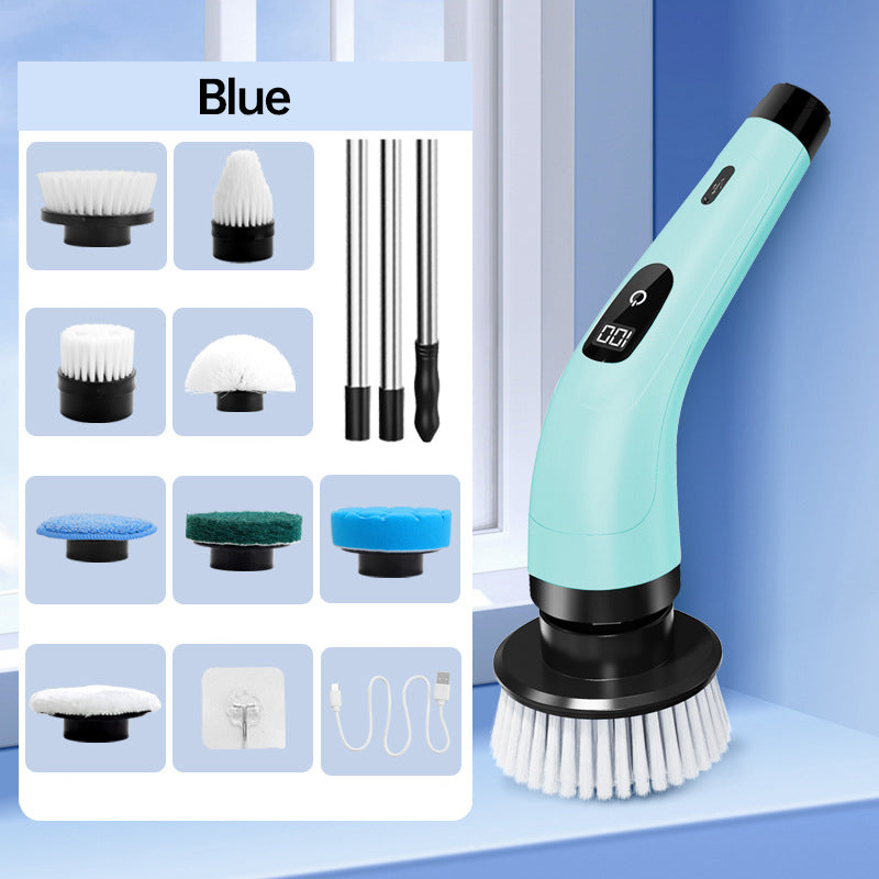 8-in-1 Electric Cleaning Brush Set - Blue